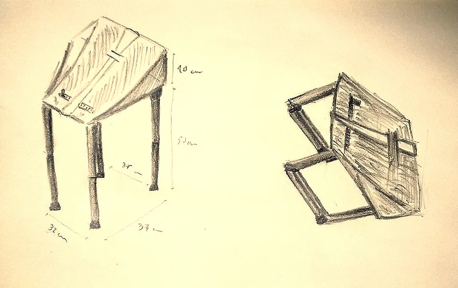 Product sketch — folding form