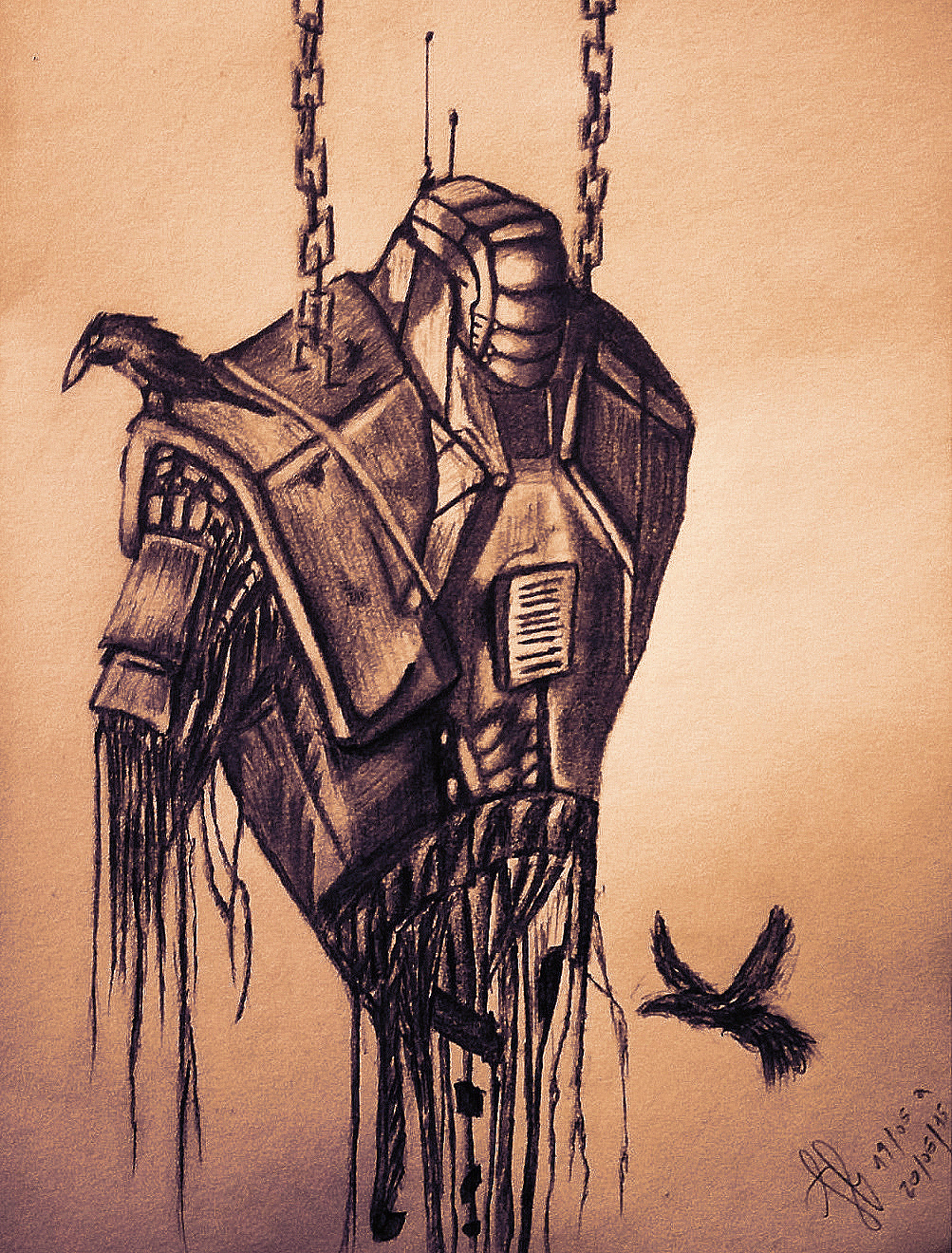 Figure in chains