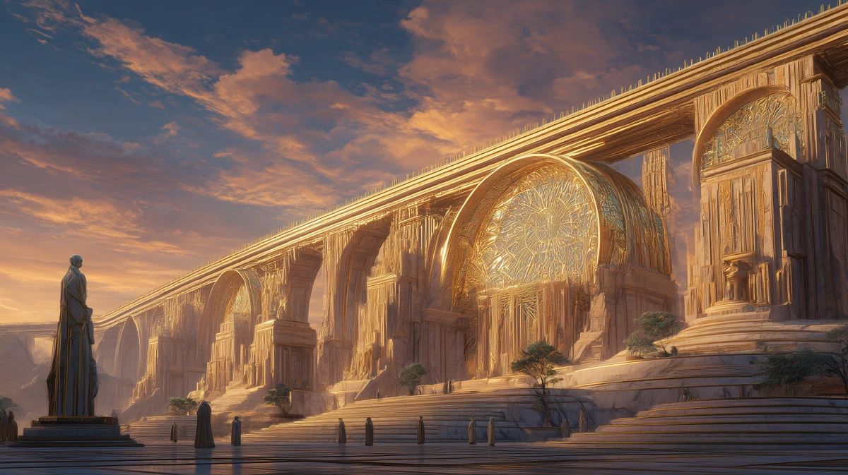 Solar aqueduct — AI visual study