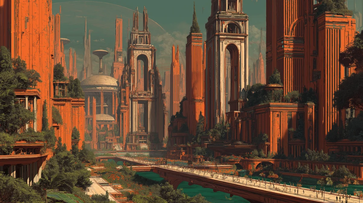 Art Deco metropolis — AI visual study