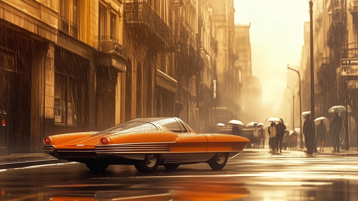 Golden-hour concept car — AI visual study