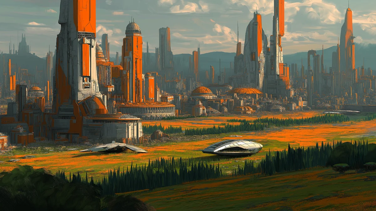 Retro-future skyline — AI visual study