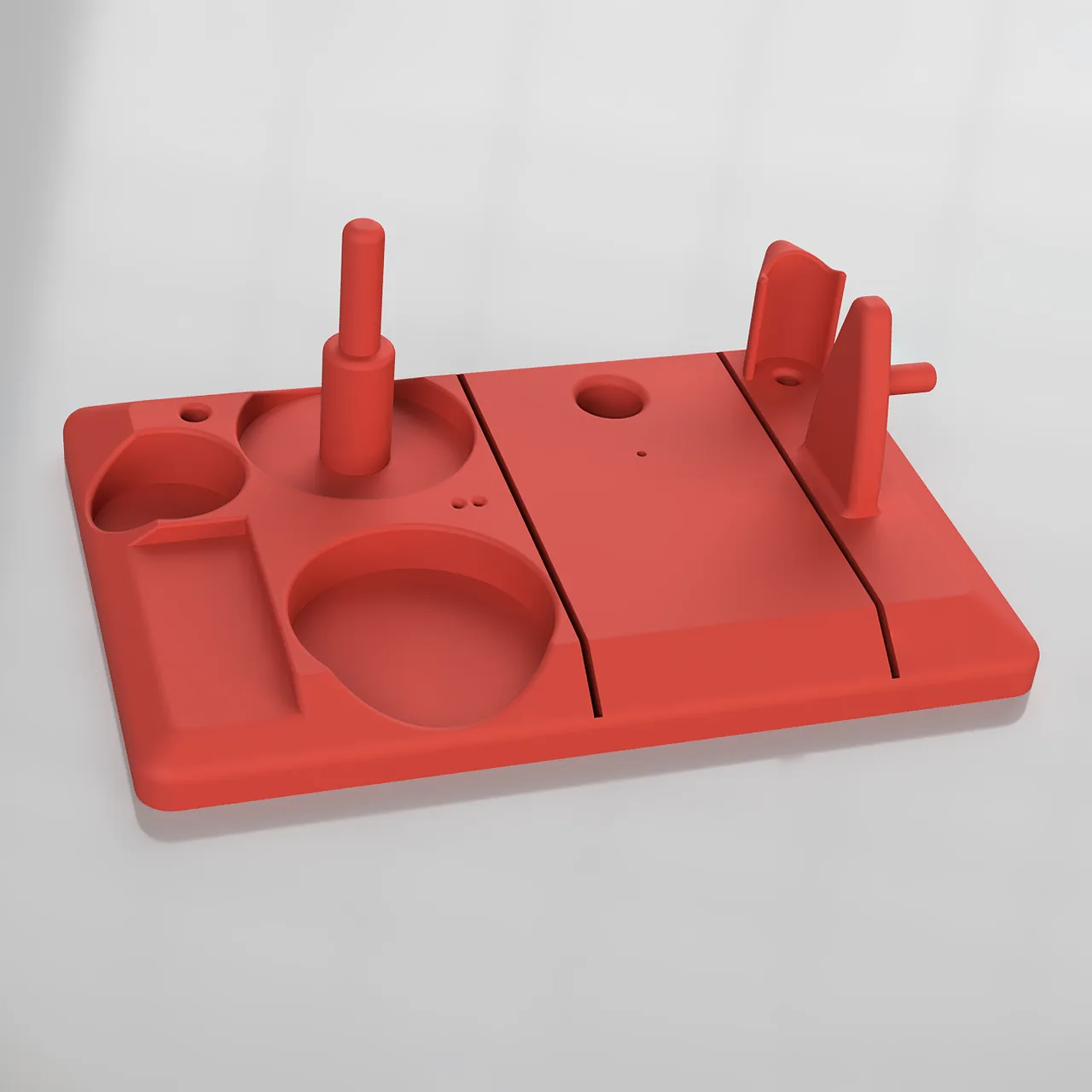 Soldering-iron toolkit dock, original CAD render