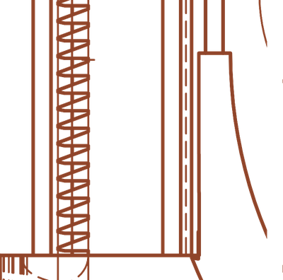 Detail D at 1:1 — the toothed rail of the extendable version