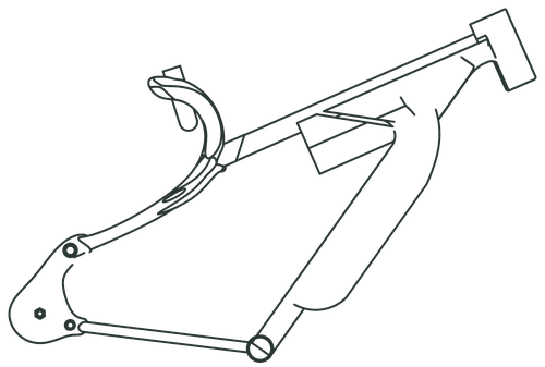 Line drawing of the bare bamboo frame