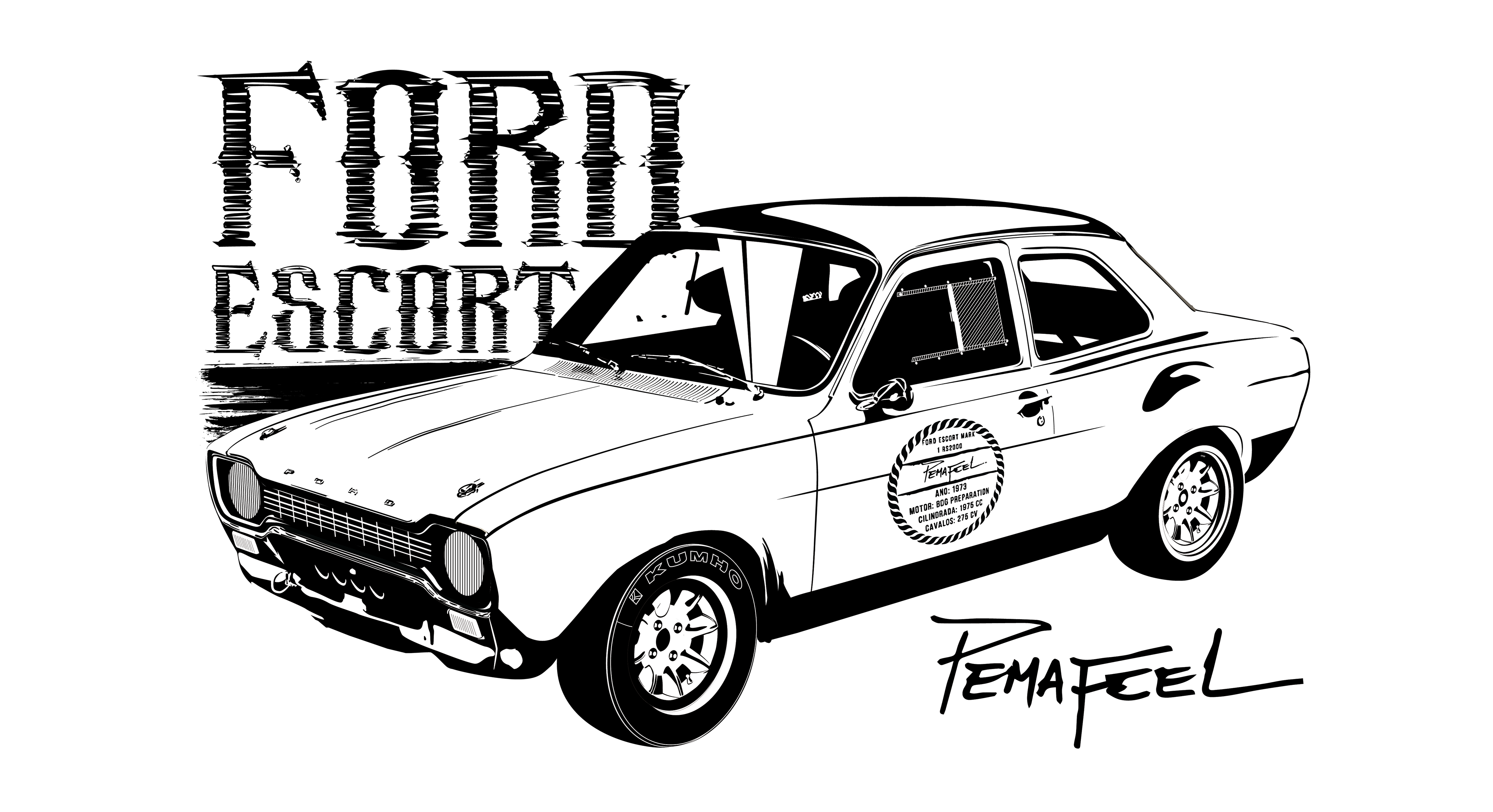 Ford Escort — vector illustration