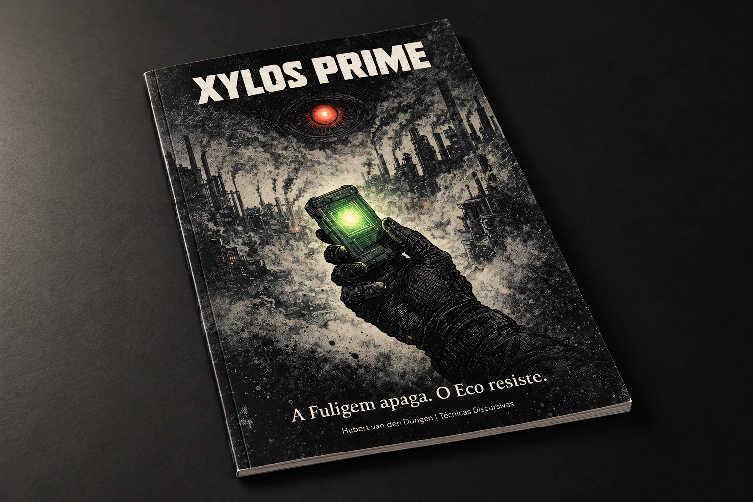 Xylos Prime — studio mockup of the finished publication