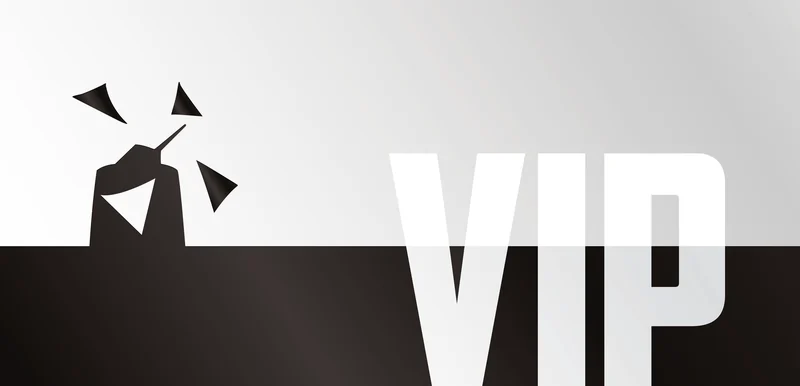 Wide VIP card with the mill and the VIP letters