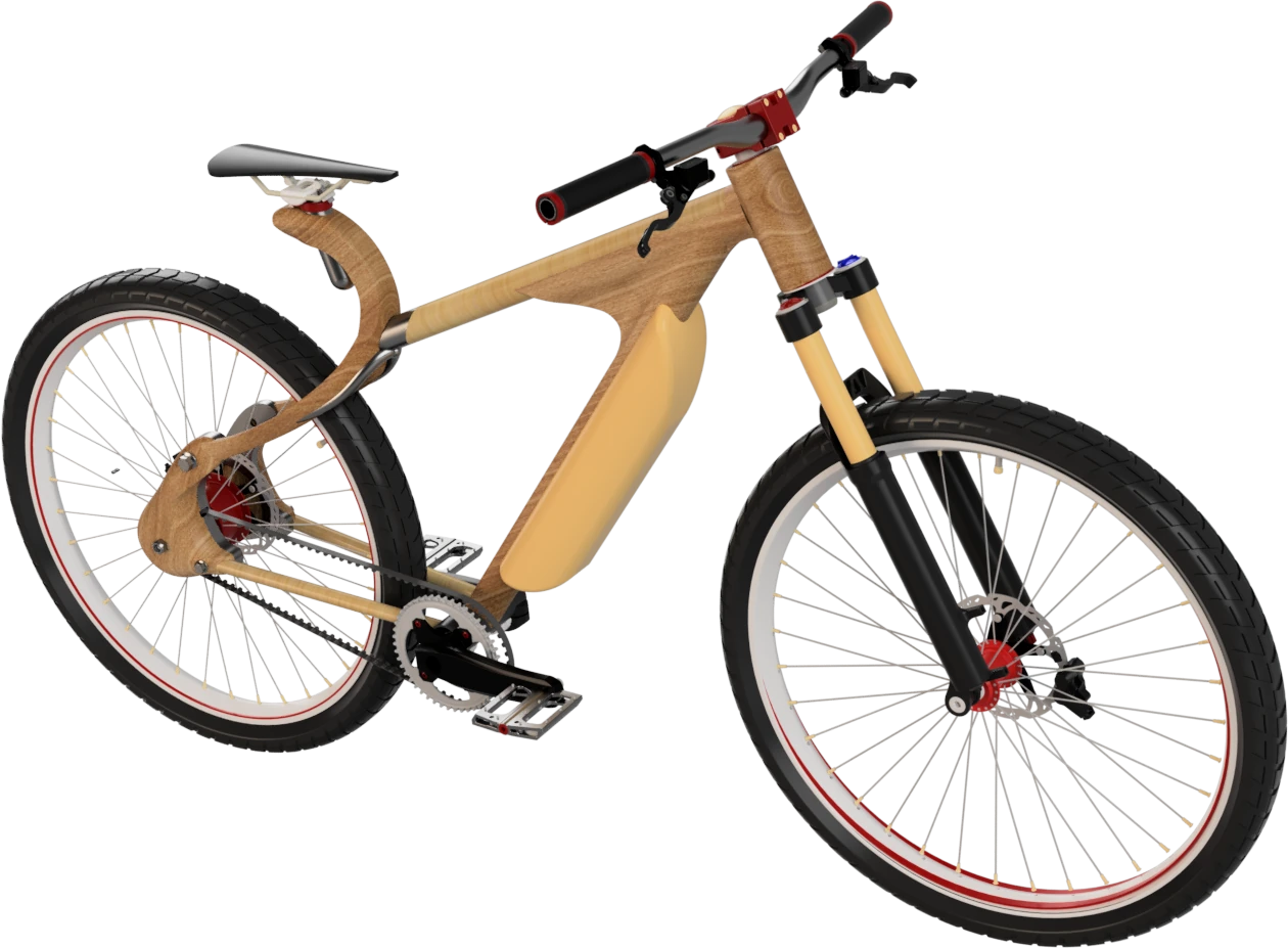 Perspective of the complete bicycle CAD concept
