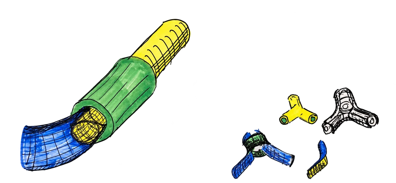 Joint studies from the original coloured sketch