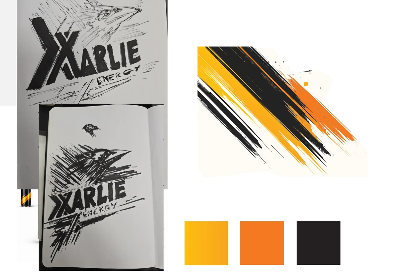Original wordmark and concept development
